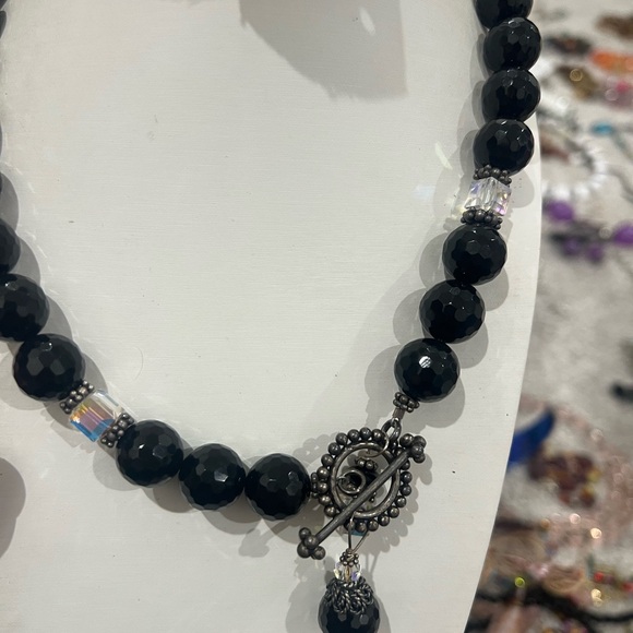 Huge Black Agate Elegant Black Beaded Necklace - Picture 3 of 3